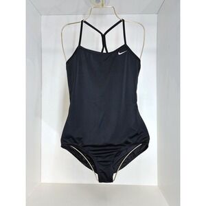 Nike Girls Black One Piece Swimsuit XL 13-15 YRS Racerback Athletic Swimwear